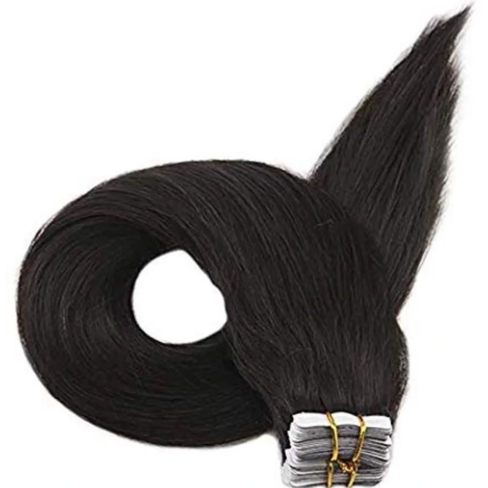 ✨ 4 22” #1B NATURAL BLACK HUMAN HAIR TAPE INS *NWT*